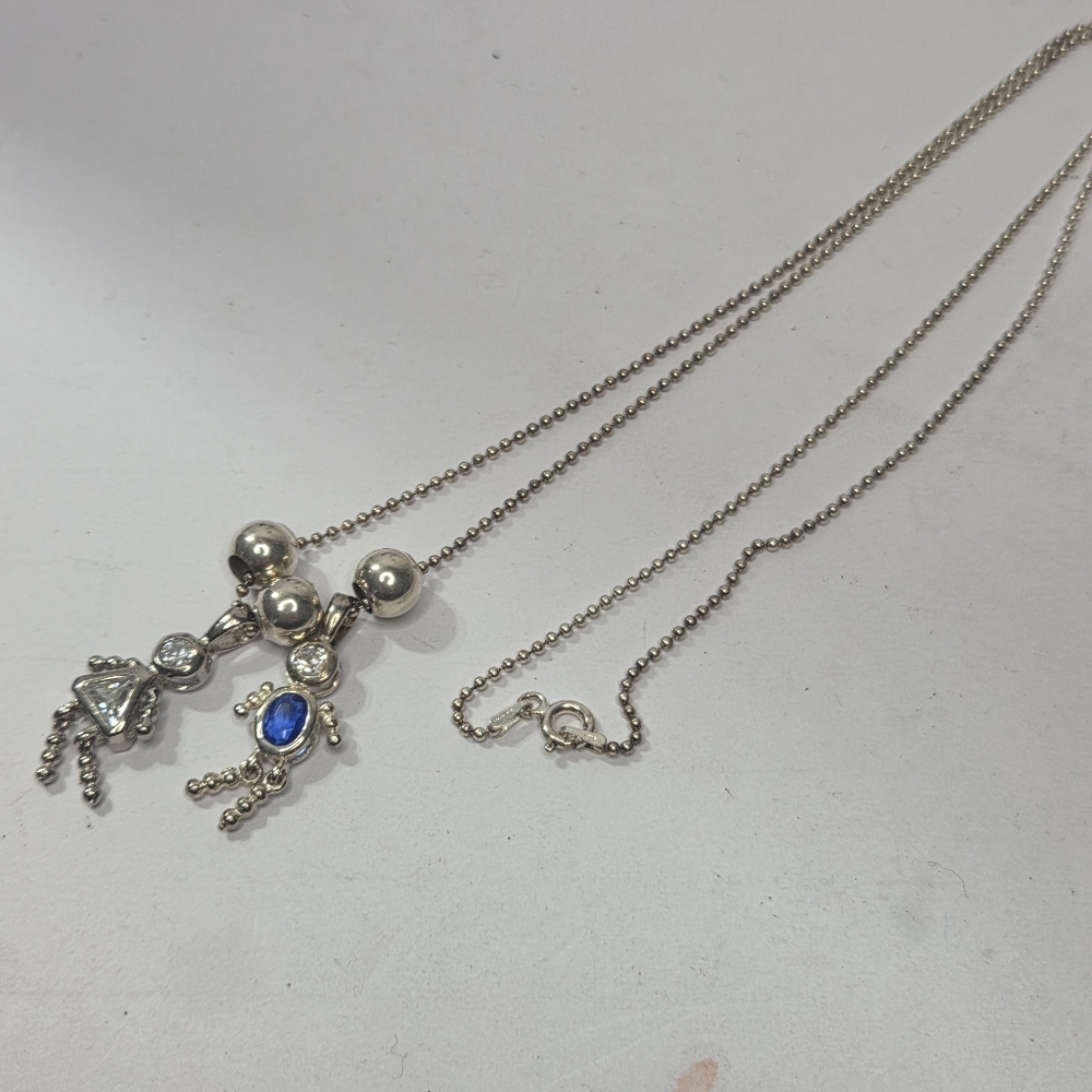 Sterling Silver 925 Birthstone Charm Figures Mom Necklace Spetember April Baby